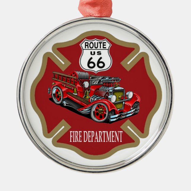 Route 66 Fire Department Ornament (Front)