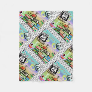 ROUTE 66 FLEECE BLANKET