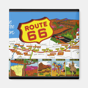 Route 66 From Los Angeles to Chicago Magnet