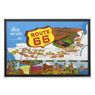 Route 66 From Los Angeles to Chicago Placemat