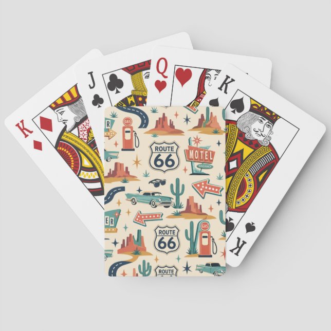 Route 66 Game Night Road Trip Playing Cards (Back)