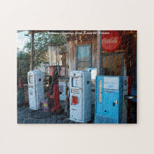 Route 66 Gas Station Arizona.Christmas Greetings Jigsaw Puzzle