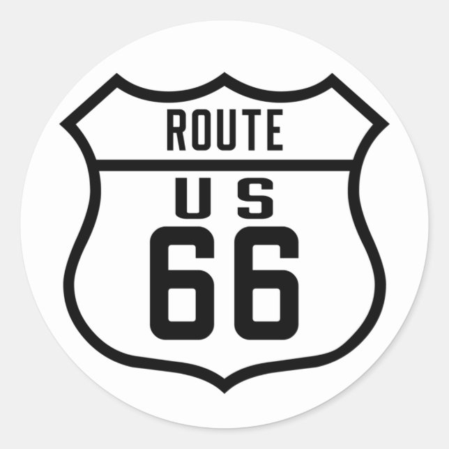 Route 66 - General Classic Round Sticker (Front)