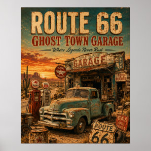 Route 66 Ghost Town Garage Poster