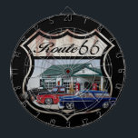 Route 66 Group Dartboard<br><div class="desc">This is an original rendering of a classic american muscle car created using chalks and markers.</div>