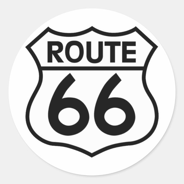 Route 66 Highway Sign Apparel & Gifts Classic Round Sticker (Front)