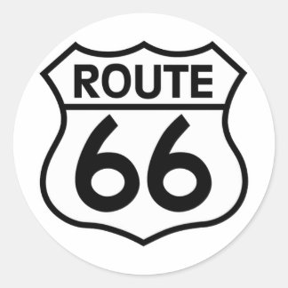 Route 66 Highway Sign Apparel & Gifts Classic Round Sticker
