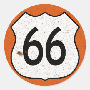 Route 66 Highway Sign Classic Round Sticker
