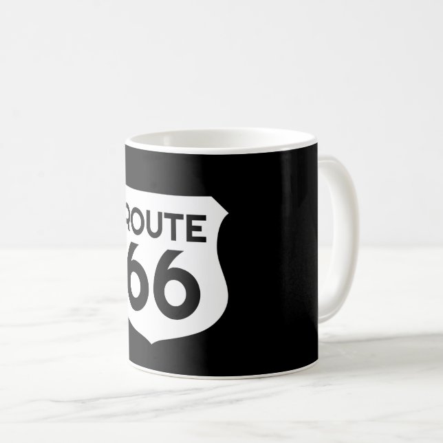 Route 66 highway sign custom coffee mug (Front Right)