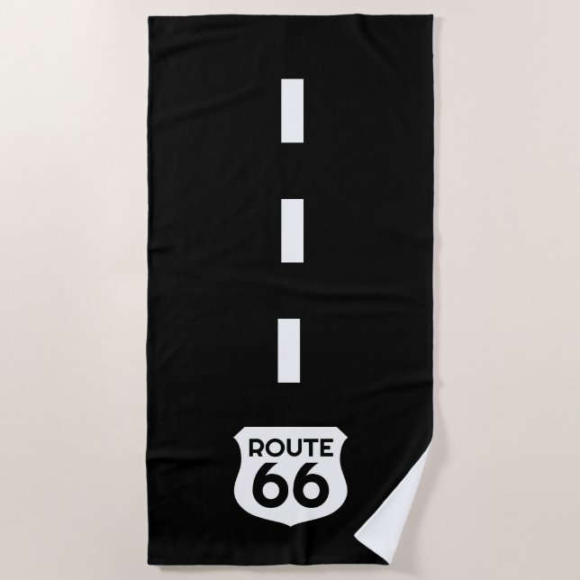 Route 66 highway sign custom funny beach towl beach towel (Front)