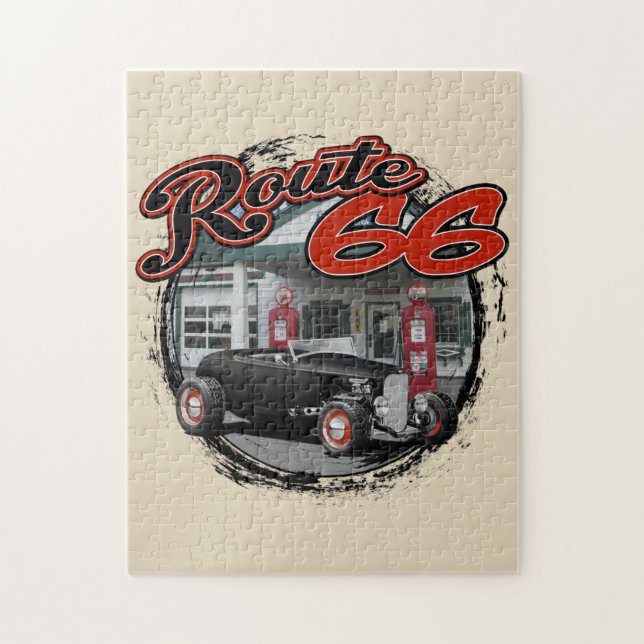Route 66 Hot Rod Jigsaw Puzzle (Vertical)