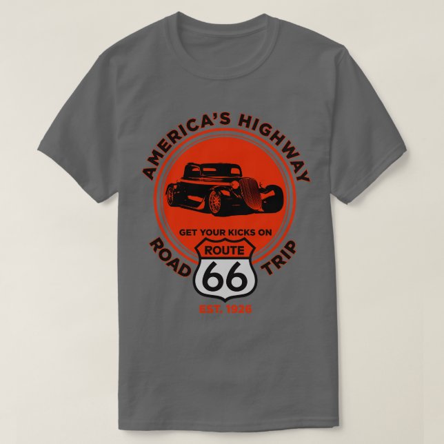 Route 66 Hot Rod T-Shirt (Design Front)