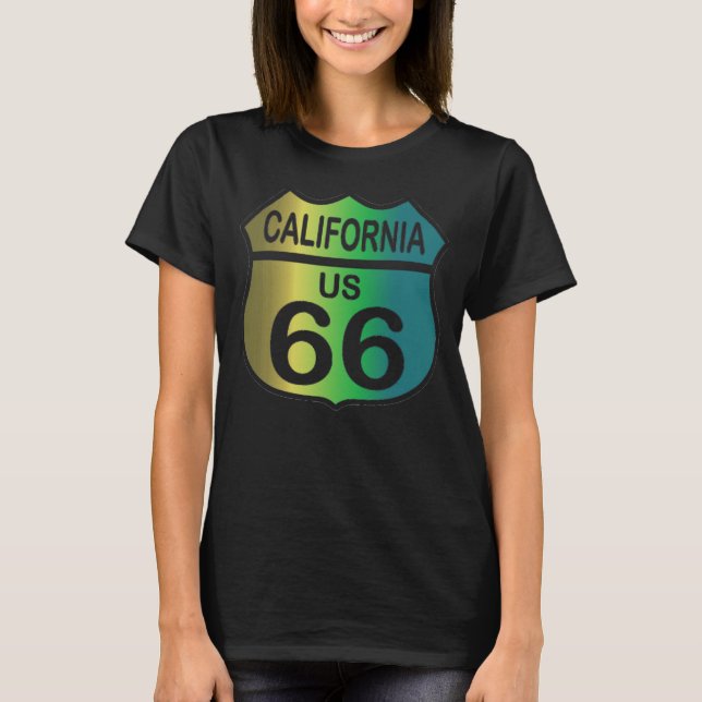 Route 66 in California tri-colour shirt (Front)