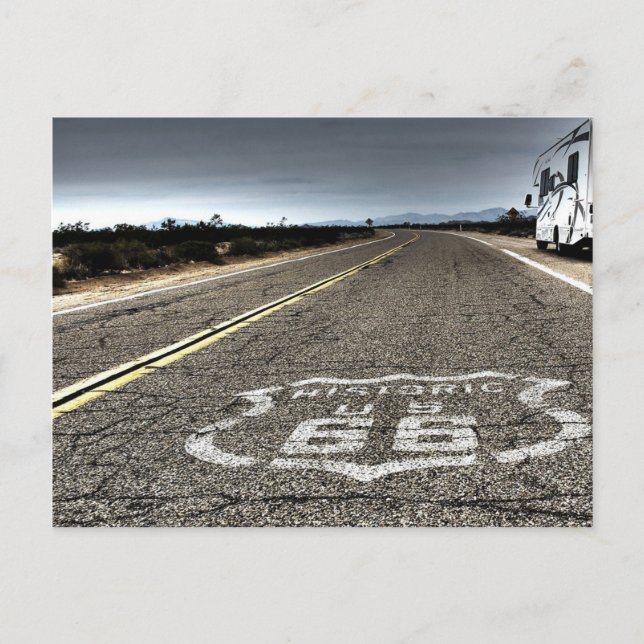 Route 66 in the dessert postcard (Front)