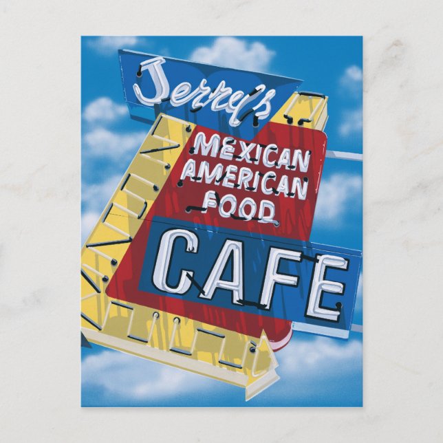 Route 66 Jerry's Cafe Diner Painting Postcard (Front)