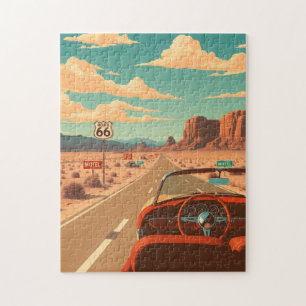 Route 66 Jigsaw Puzzle Vintage Travel Road Trip