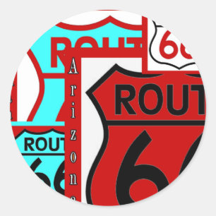 Route 66 Kingman Arizona Classic Round Sticker