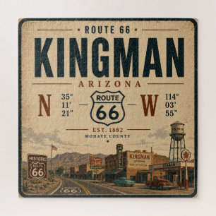 Route 66 Kingman Arizona Vintage Sign Jigsaw Puzzle