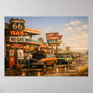Route 66 Last Chance Gas Stop Poster