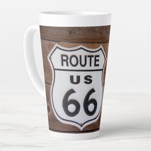 Route 66 latte mug (Left Angle)