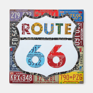 Route 66 License Plate Art by Design Turnpike Magnet