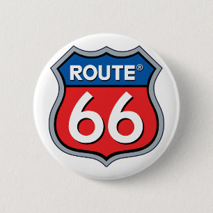 Route 66 Logo 6 Cm Round Badge