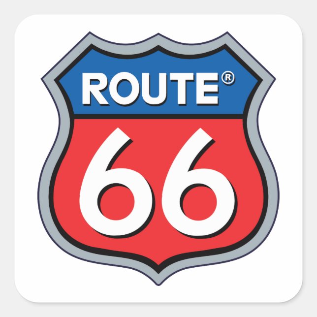 Route 66 Logo Square Sticker (Front)