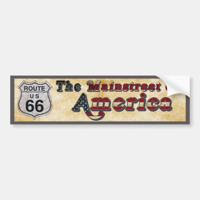 Route 66 Mainstreet of America Bumper Sticker (Front)