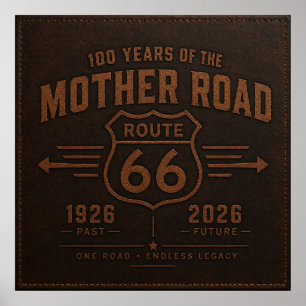 route 66 Man Cave Centennial Garage Art Poster