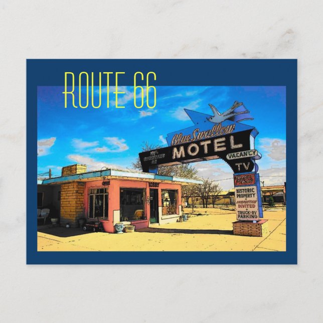 Route 66 Motel Postcard - Customised (Front)