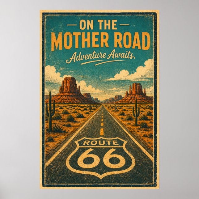 Route 66 Mother Road Adventure Wall Art (Front)