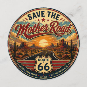 Route 66 Mother Road Desert Sunset Stationery Card