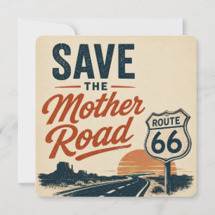 Route 66 Mother Road Sunset Card