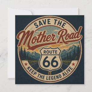 Route 66 Mother Road Vintage Mountain Travel Art Card