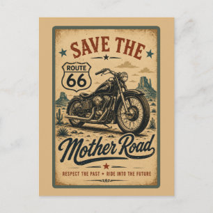 Route 66 Motorcycle Monument Valley Mother Road Postcard