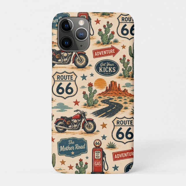 Route 66 Motorcycle Travel Tech Americana Case-Mate iPhone Case (Back)