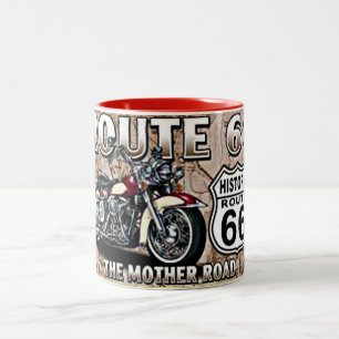 ***ROUTE 66 MUG*** LEGENDARY HIGHWAY Two-Tone COFFEE MUG