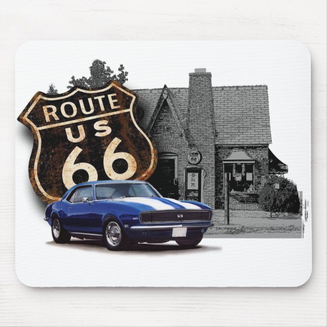 Route 66 Muscle Car Mouse Mat (Front)