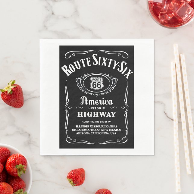 Route 66 napkin (Insitu)