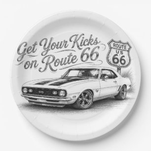 Route 66 Napkins Paper Plate