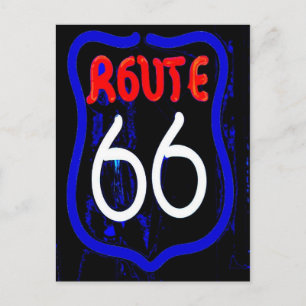 Route 66 Neon Sign From Berwyn Il. Postcard