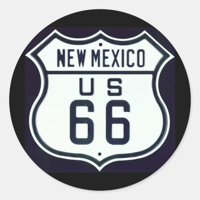 Route 66 New Mexico Classic Round Sticker (Front)