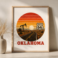 Route 66 Oklahoma Oilfield Sunset Highway
