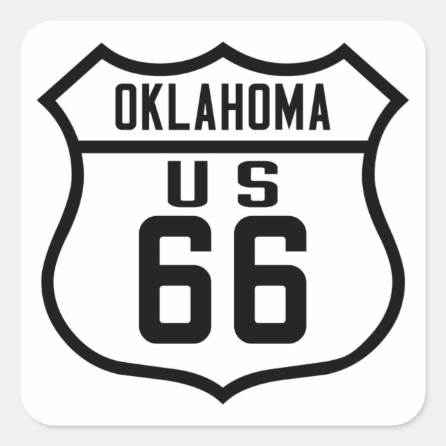 Route 66 - Oklahoma Square Sticker (Front)