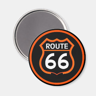 Route 66 Orange and Black Logo Magnet
