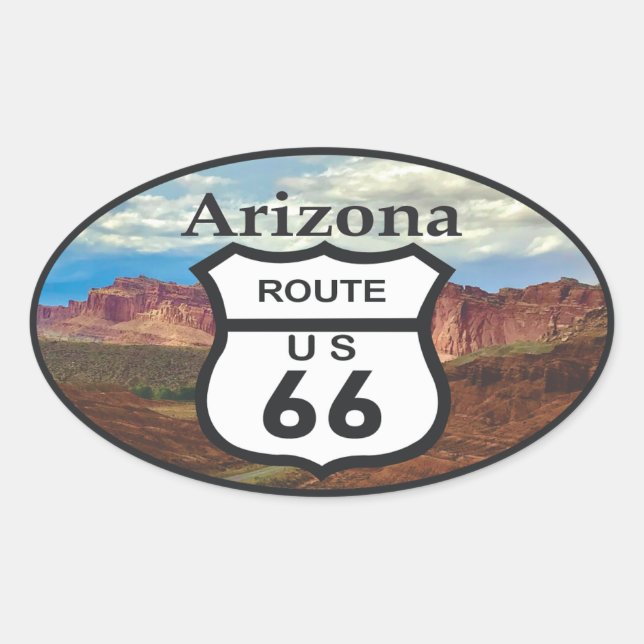 Route 66 oval sticker (Front)