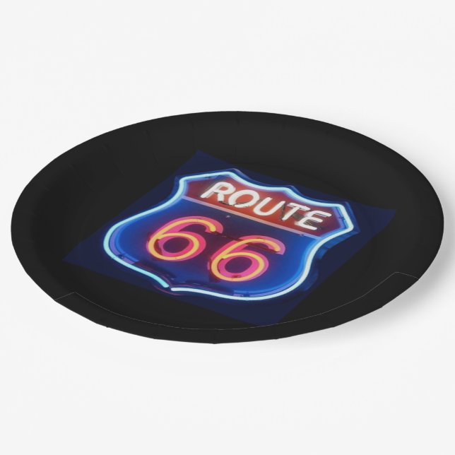 Route 66 paper plate (Angled)