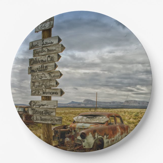 route 66 paper plate (Front)