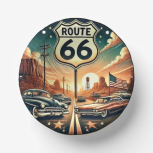 Route 66 paper plate