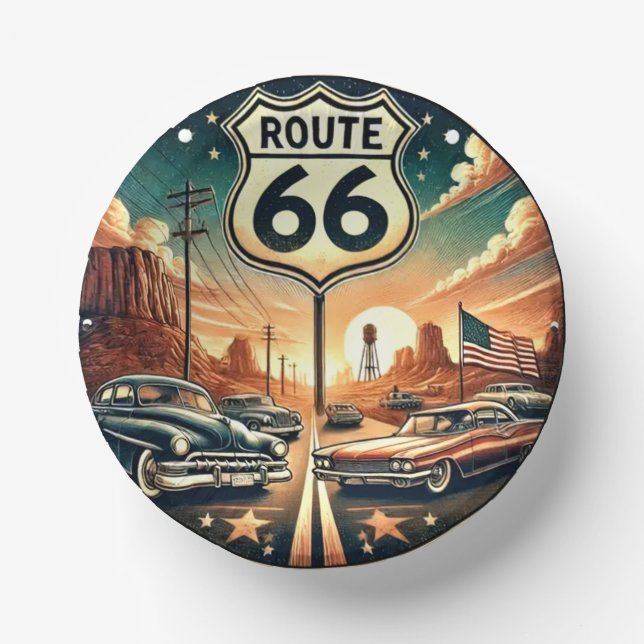 Route 66 paper plate (Front)